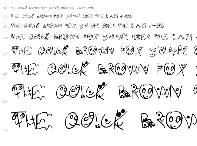 Reddit Face font waterfall